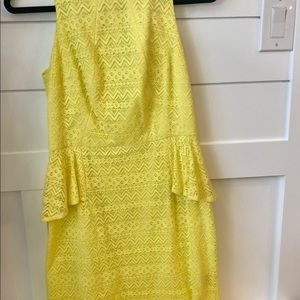 Yellow dress with peplum waist